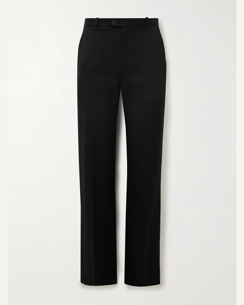 The Row Alistaire gerade geschnittene Hose aus Twill aus einer Wollmischung Schwarz