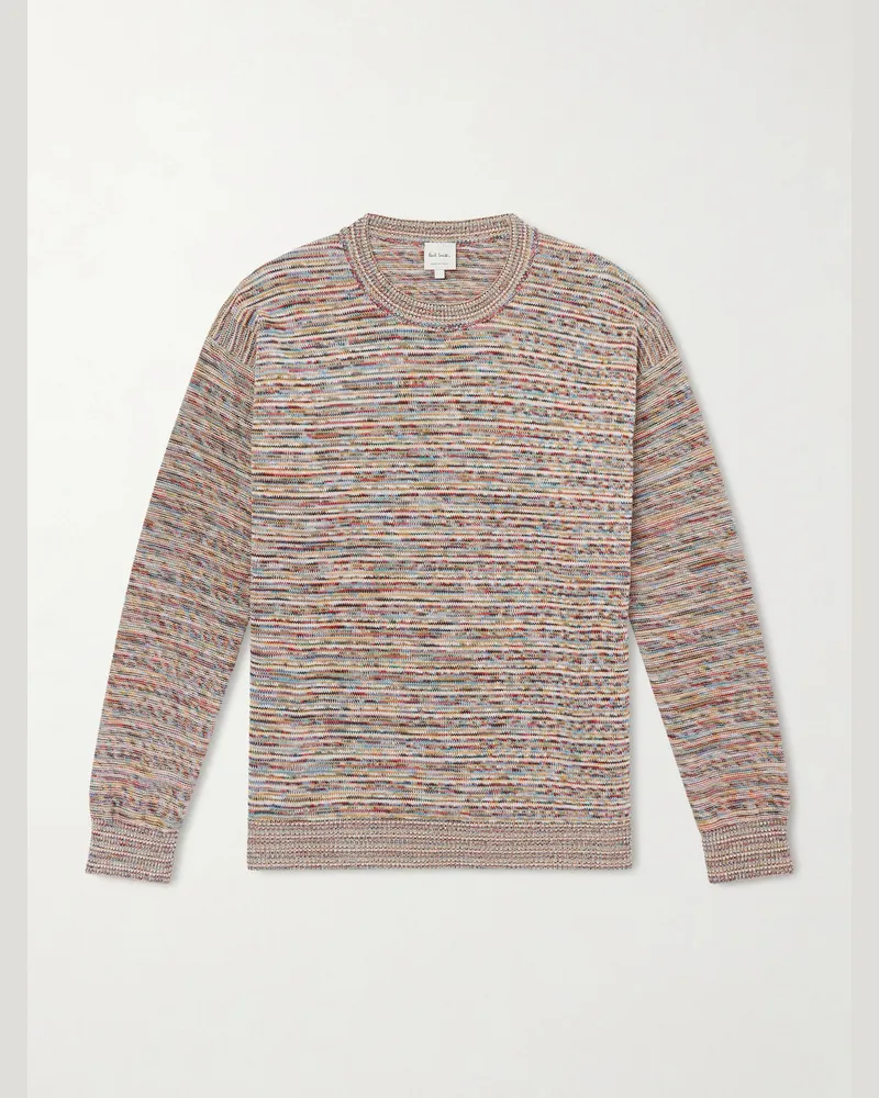 Paul Smith Knitted Organic Cotton Sweater Neutrals
