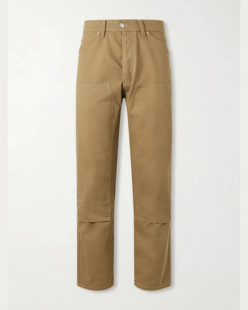 Drake's Carpenter Straight-Leg Cotton Cargo Trousers Brown