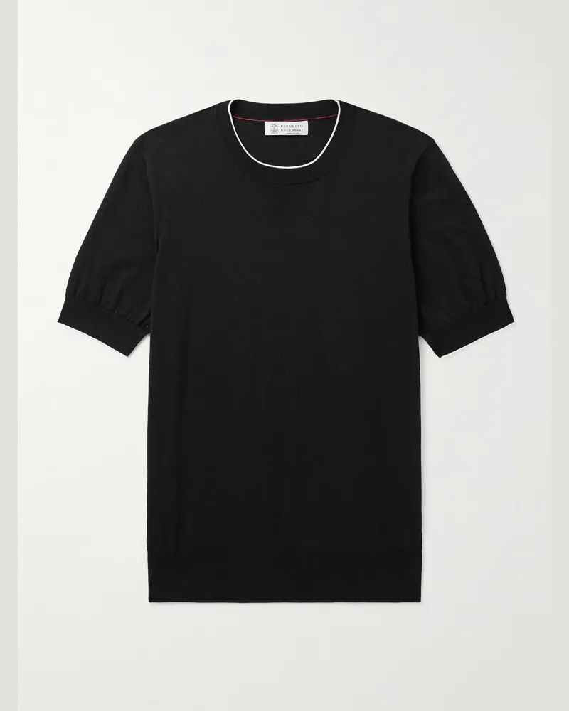 Brunello Cucinelli T-Shirt aus Baumwolle Schwarz
