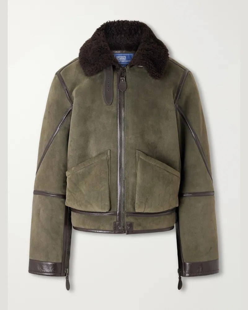 Ralph Lauren Shearling Flight Jacket Green