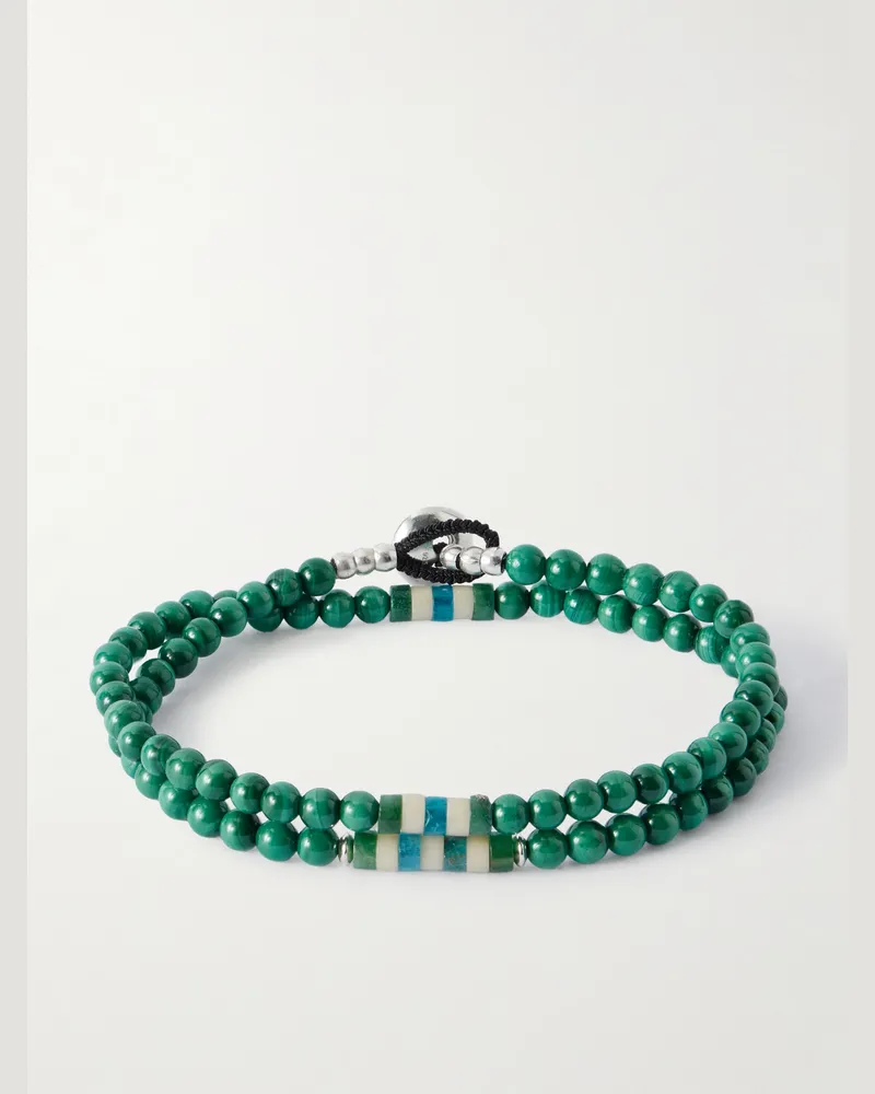 Mikia Sterling Silver Malachite Bracelet Green