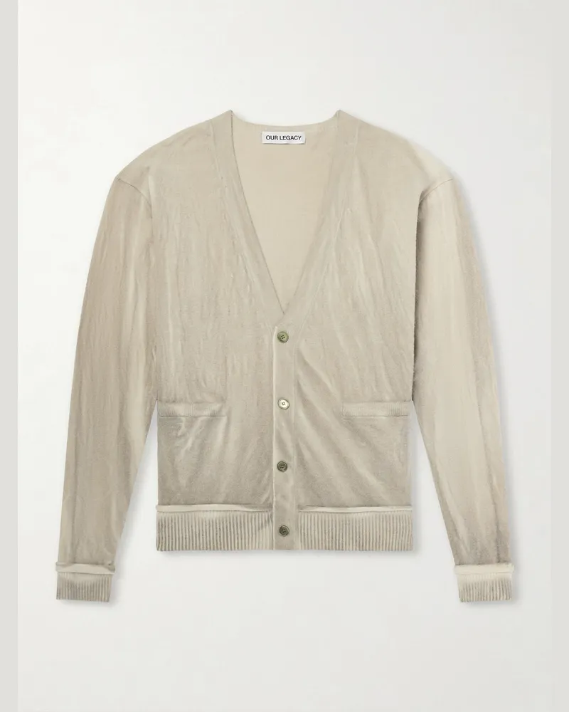 Our Legacy Parallel Merino Wool Cardigan Green