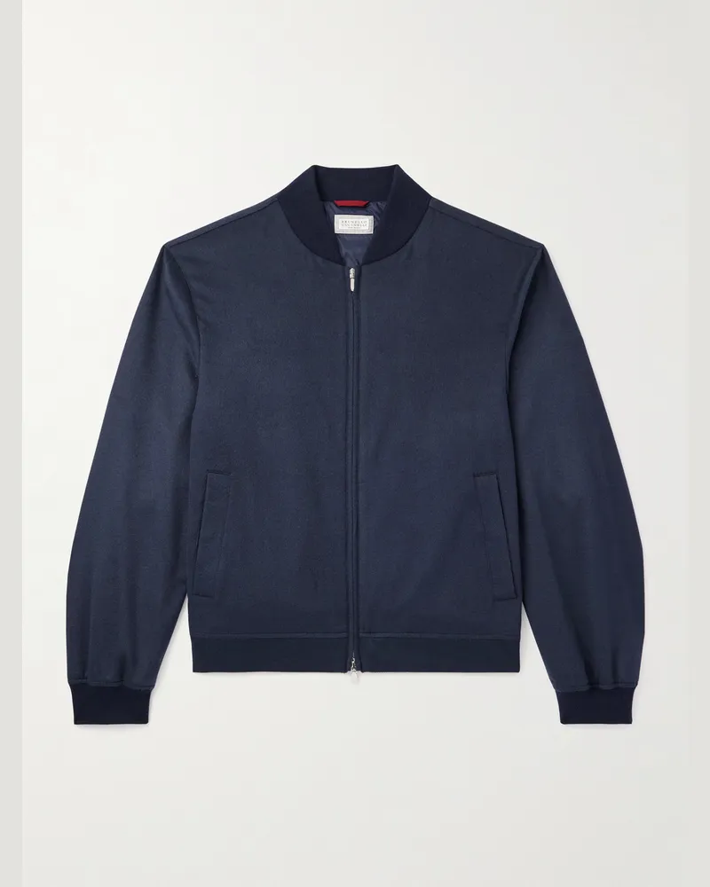 Brunello Cucinelli Bomberjacke aus Kaschmir Blau