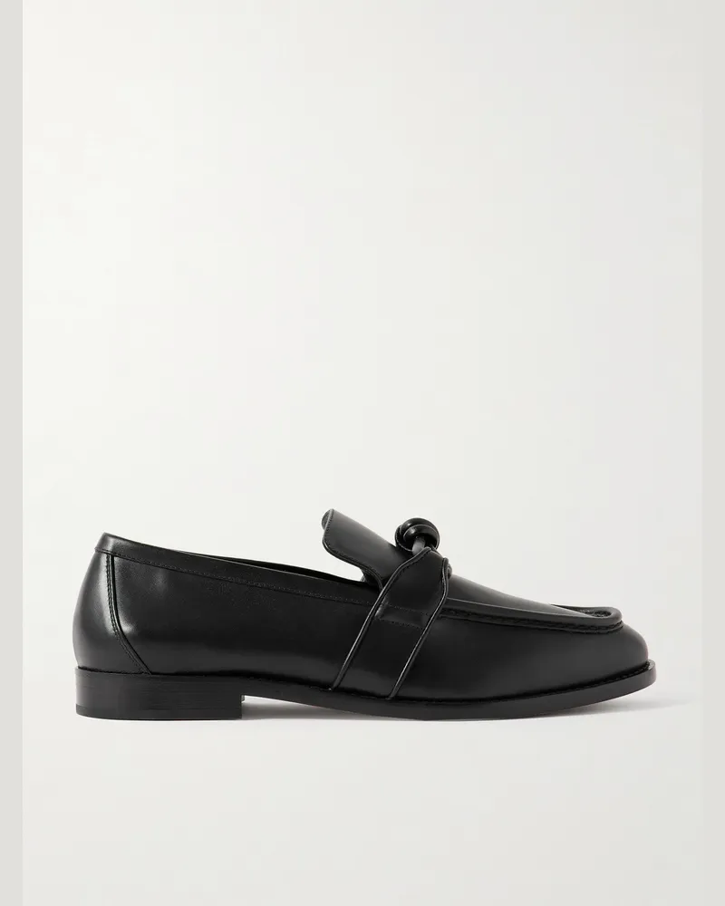 Bottega Veneta Astaire Loafers aus Leder mit Knoten Schwarz