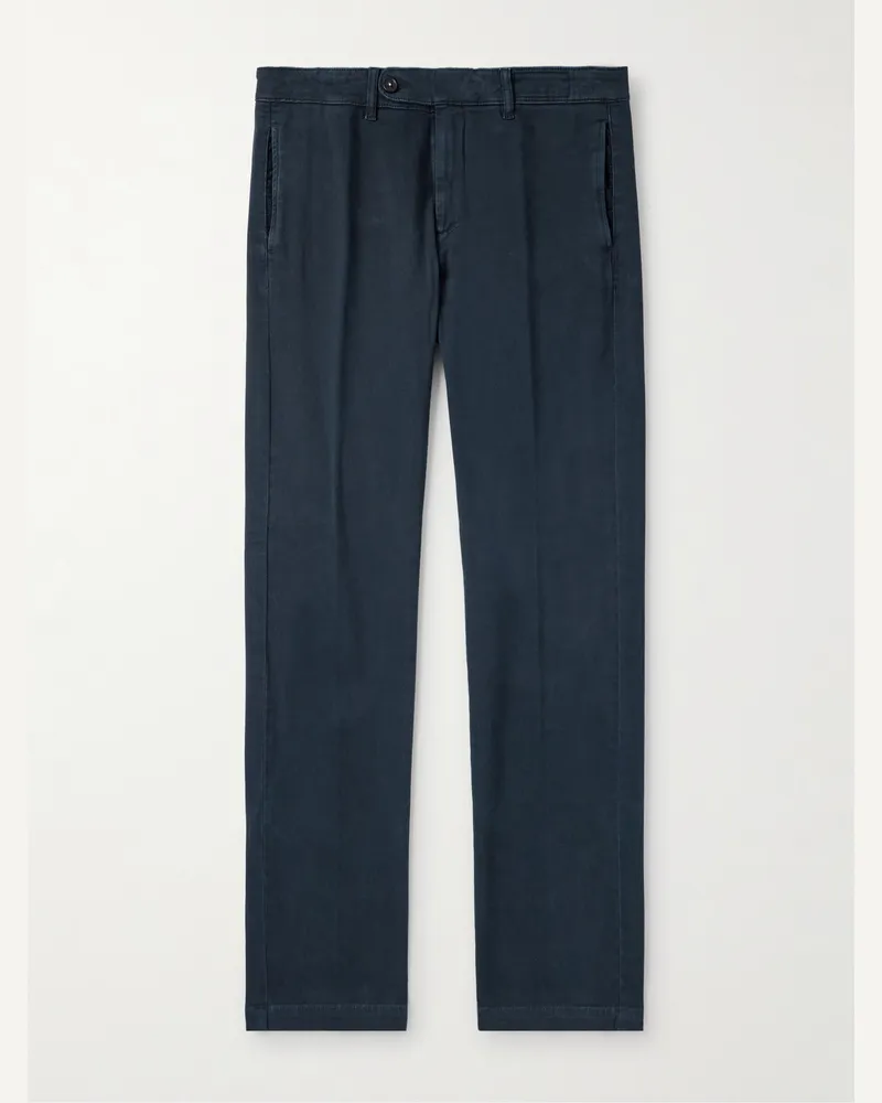 Massimo Alba Winch2 gerade geschnittene Hose aus Twill aus einer Baumwollmischung Blau