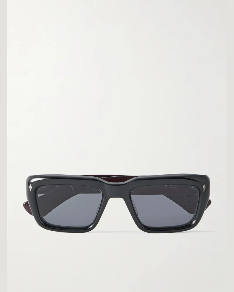 Jacques Marie Mage Walker Sonnenbrille mit rechteckigem Rahmen aus Azetat Schwarz