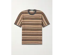 Gestreiftes T-Shirt aus strukturierter Baumwolle
