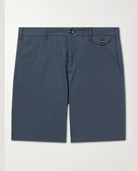 Incotex Schmal geschnittene Bermudashorts aus Stretch-Baumwollpopeline Blau