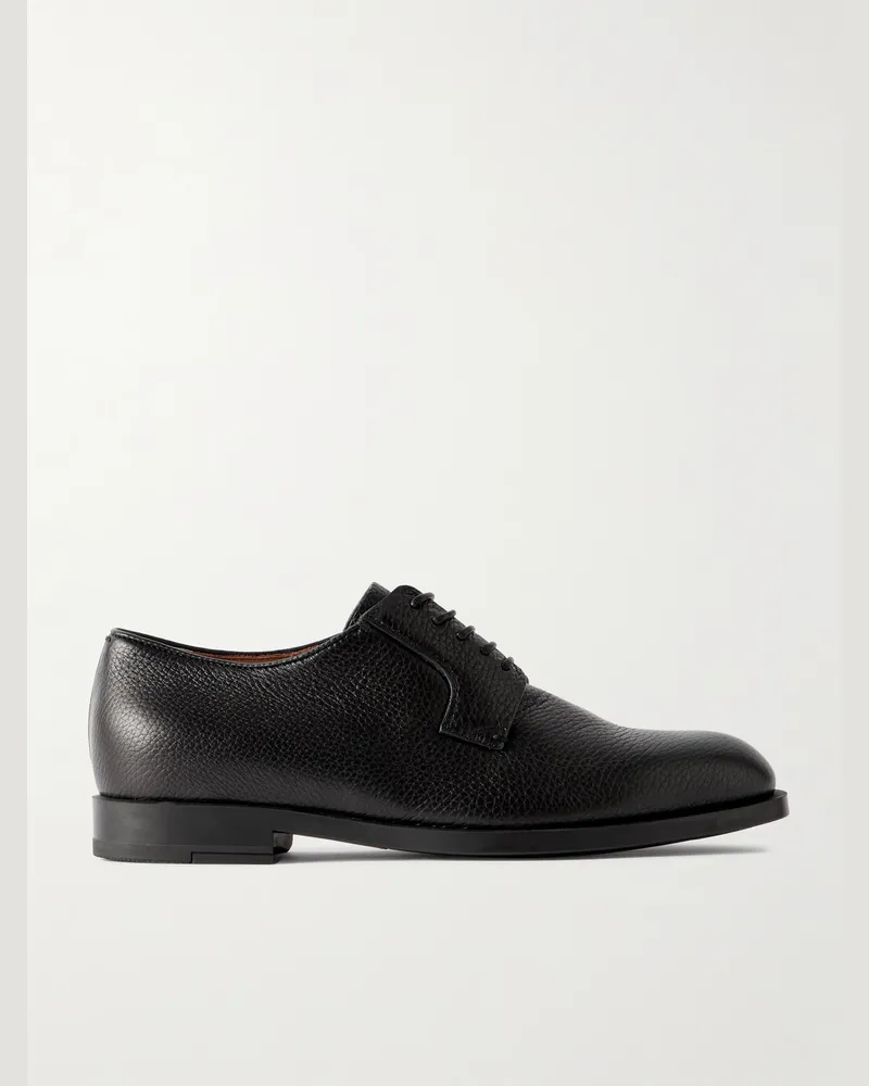 Ermenegildo Zegna New Classic Flex Derby-Schuhe aus vollnarbigem Leder Schwarz