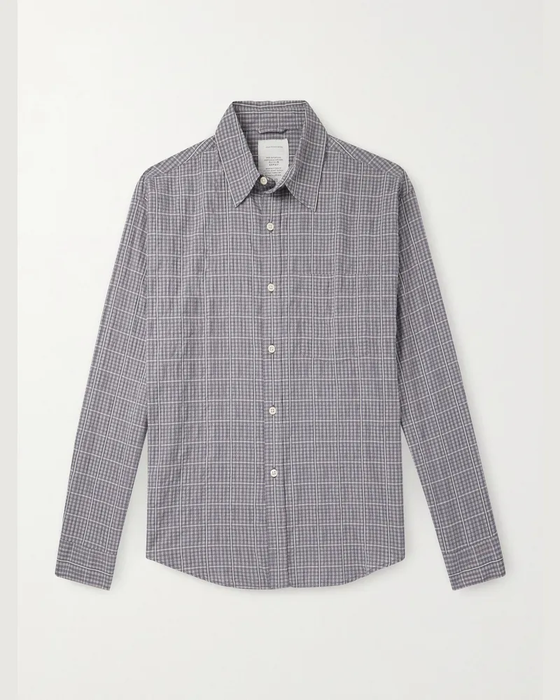 Mfpen Executive Hemd aus einer strukturierten Baumwollmischung mit Karomuster Grau