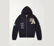 Varsity Patch Oversized Logo-Appliquéd Printed Cotton-Blend Jersey Hoodie