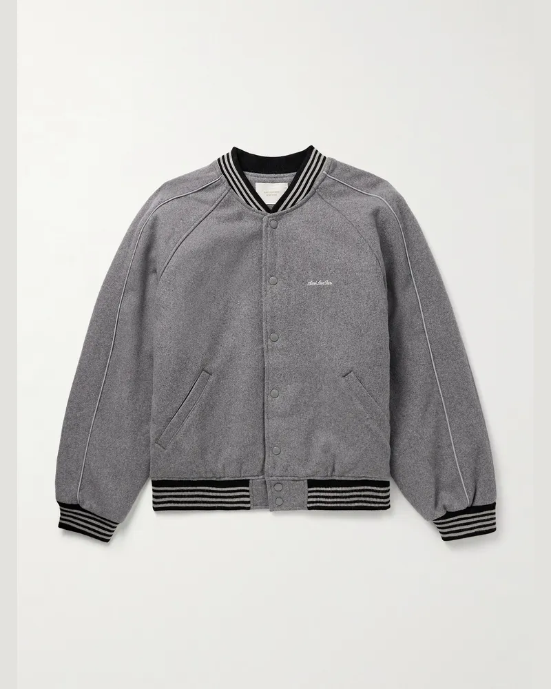 Aimé Leon Dore Collegejacke aus Wolle Grau