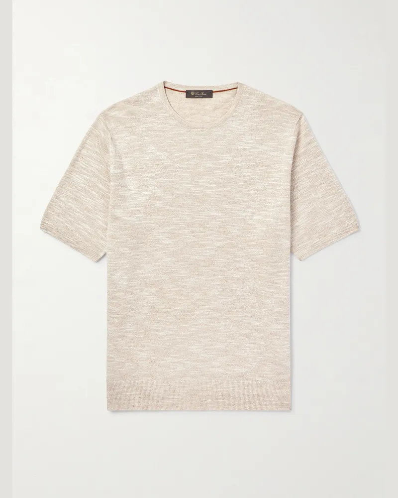 Loro Piana T-Shirt aus einer Leinen-Seidenmischung Neutral