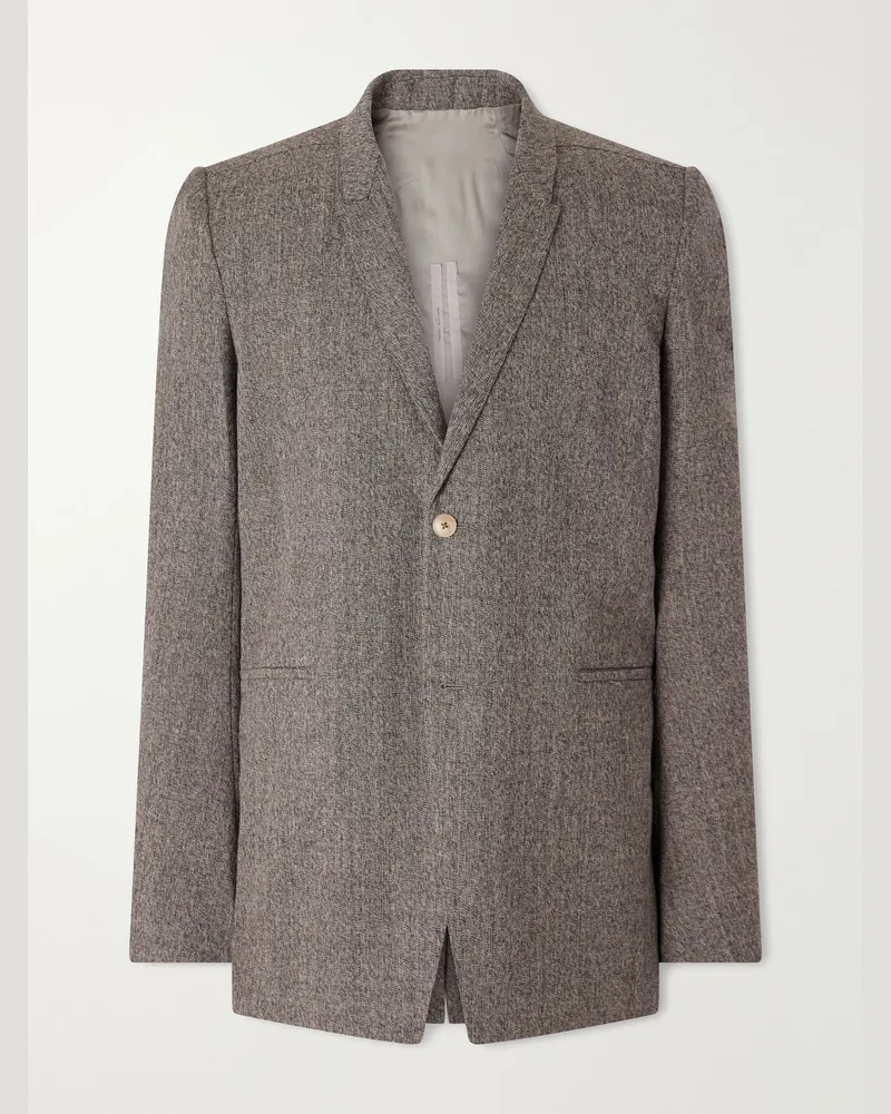 Rick Owens Concordian Wool Blazer Gray