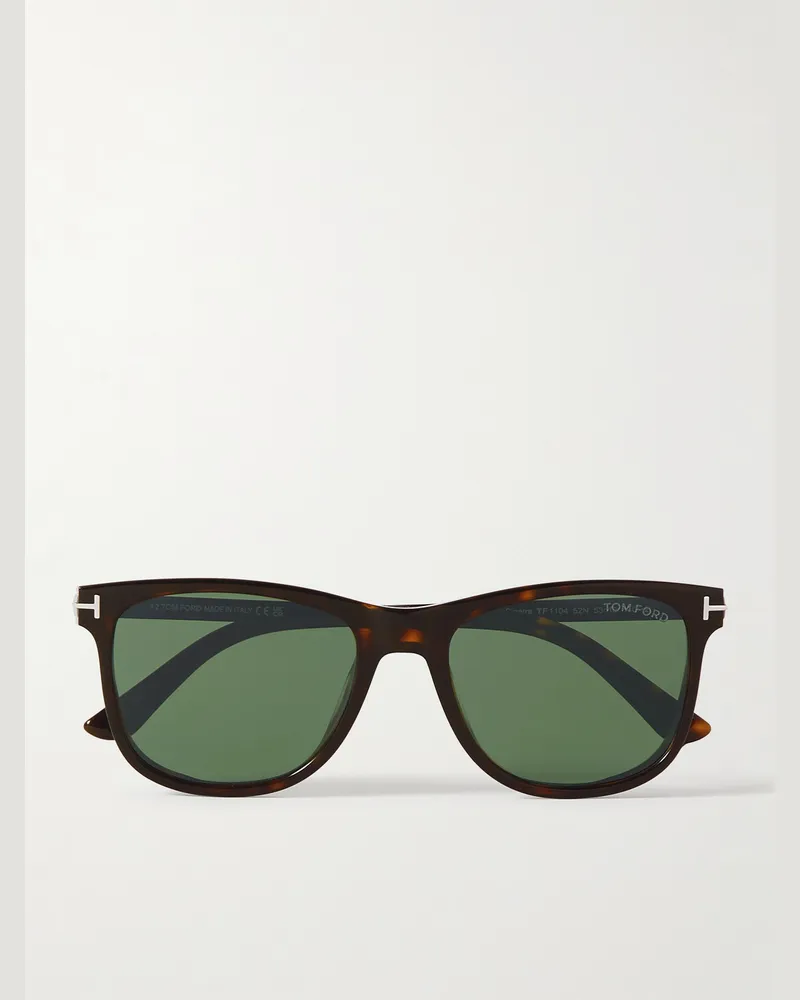 Tom Ford Sinatra Sonnenbrille mit D-Rahmen aus Azetat in Schildpattoptik mit silberfarbenen Details Horn