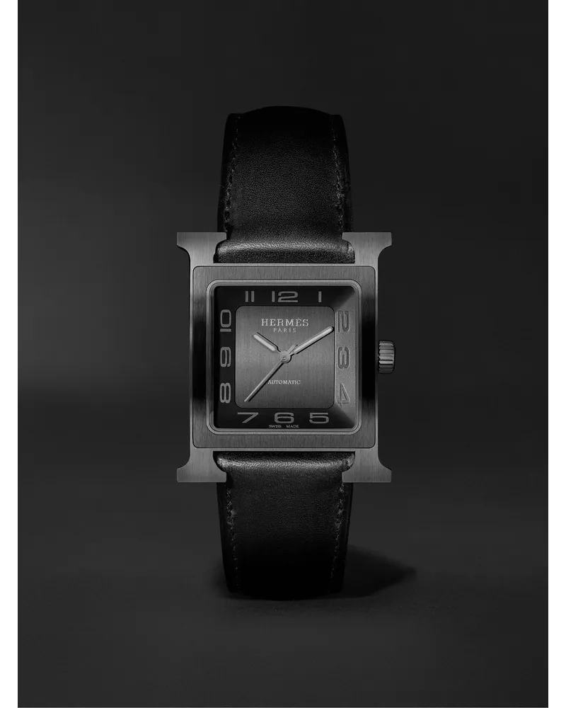 Hermès Heure H Large Automatic 30,5 mm Uhr aus Titan, Ref.-Nr. W054131WW00 Schwarz