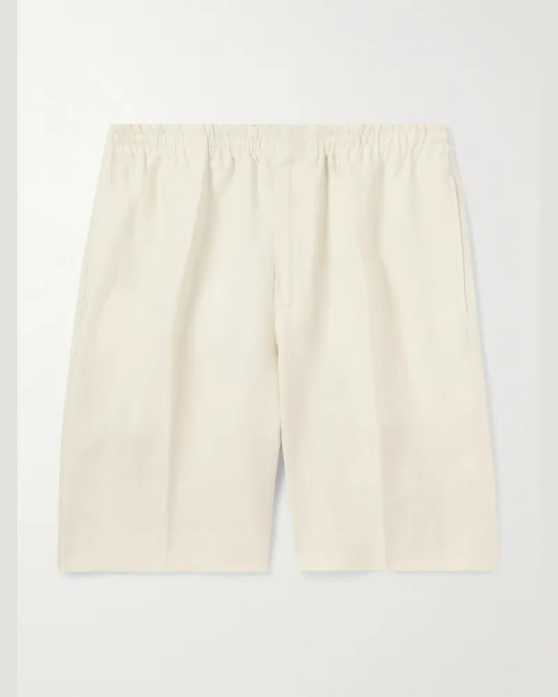 Ermenegildo Zegna Gerade geschnittene Shorts aus „Oasi“-Leinen Neutral