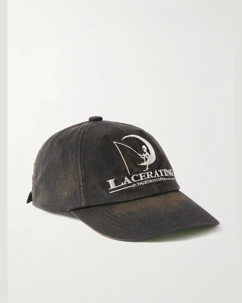 SAINT MXXXXXX Baseballkappe aus Baumwoll-Twill mit Stickerei Schwarz