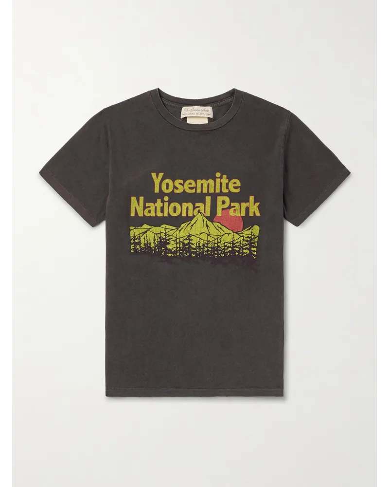 Remi Relief T-Shirt aus Baumwoll-Jersey mit Print in Distressed-Optik Schwarz