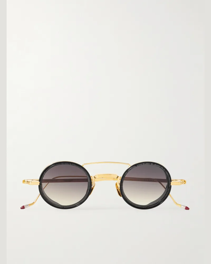 Jacques Marie Mage Ringo 2 Sonnenbrille aus Azetat mit rundem Rahmen und goldfarbenen Details Gold