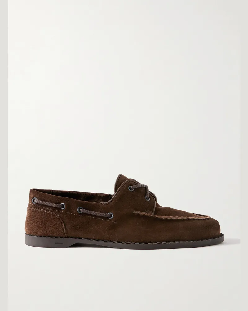 John Lobb Foil Bootsschuhe aus Veloursleder Braun