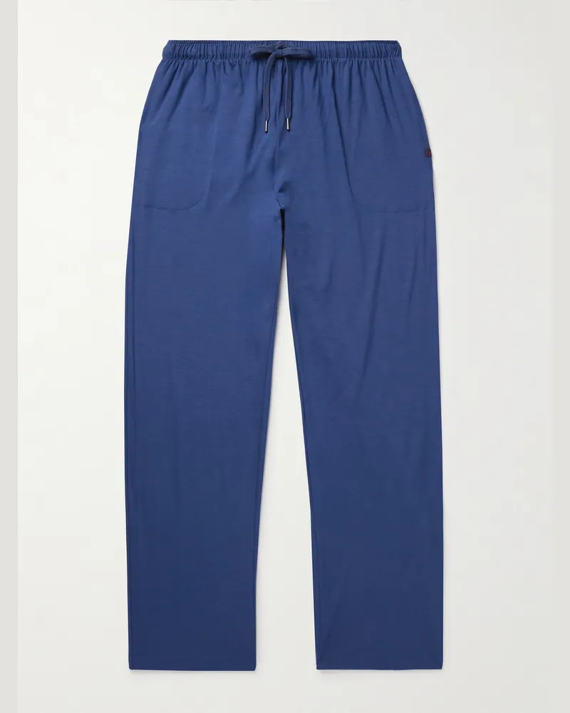 Derek Rose Basel Pyjama-Hose aus Stretch-MicroModal®-Jersey Blau