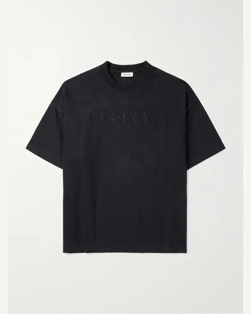 Fear of God Eternal Oversized-T-Shirt aus Baumwoll-Jersey mit Logoprint Schwarz