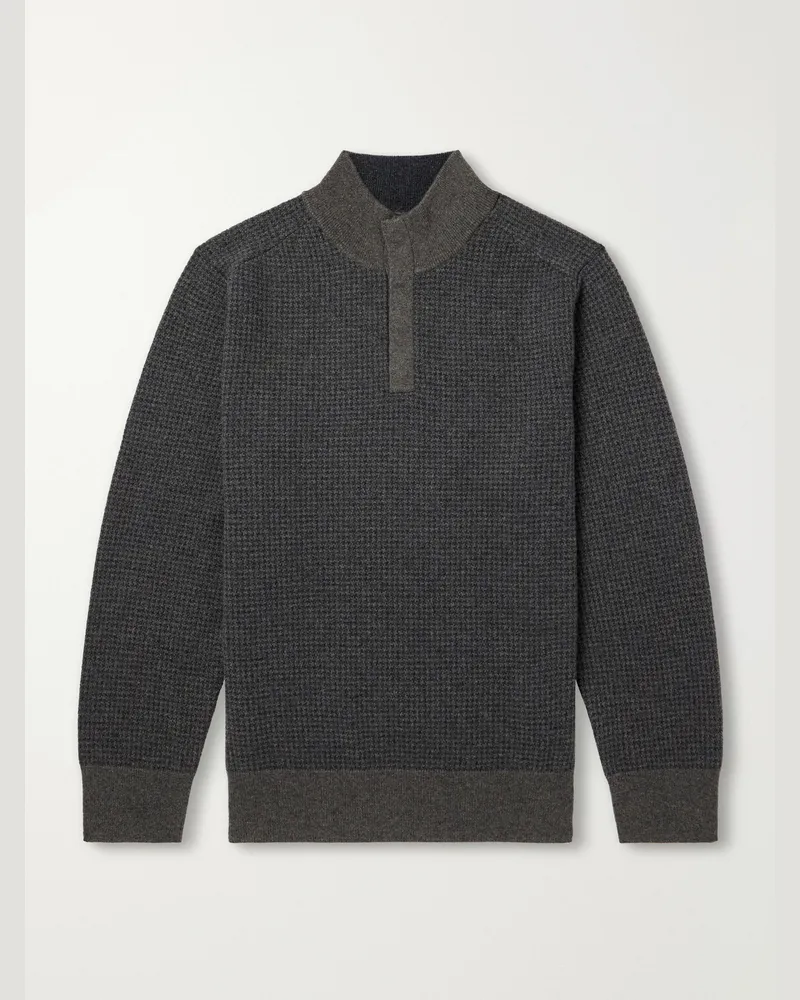 N.Peal Houndstooth Cashmere Sweater Gray