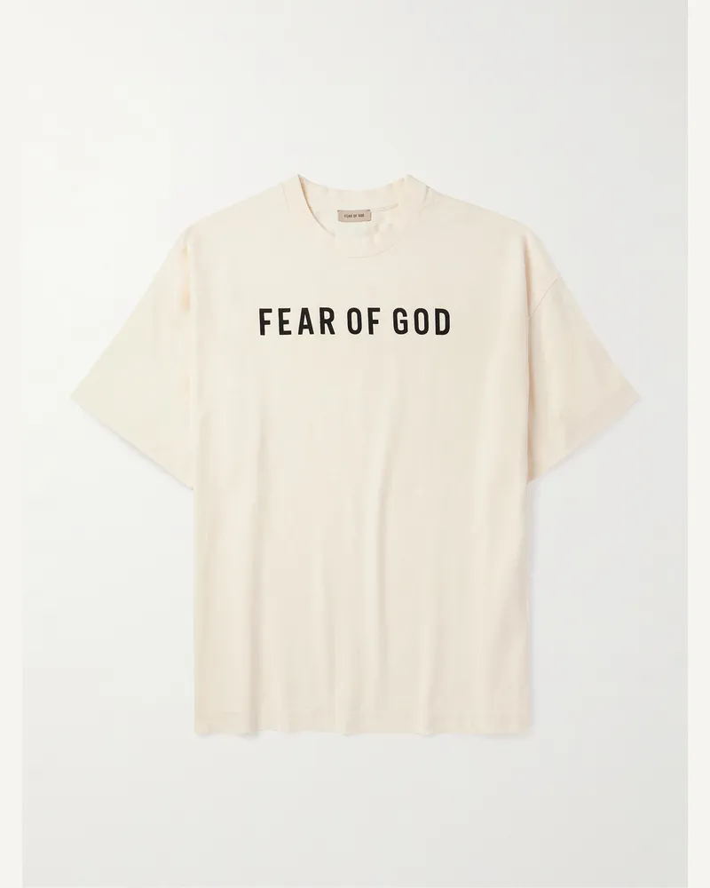 Fear of God Oversized-T-Shirt aus Baumwoll-Jersey mit Logoprint Neutral