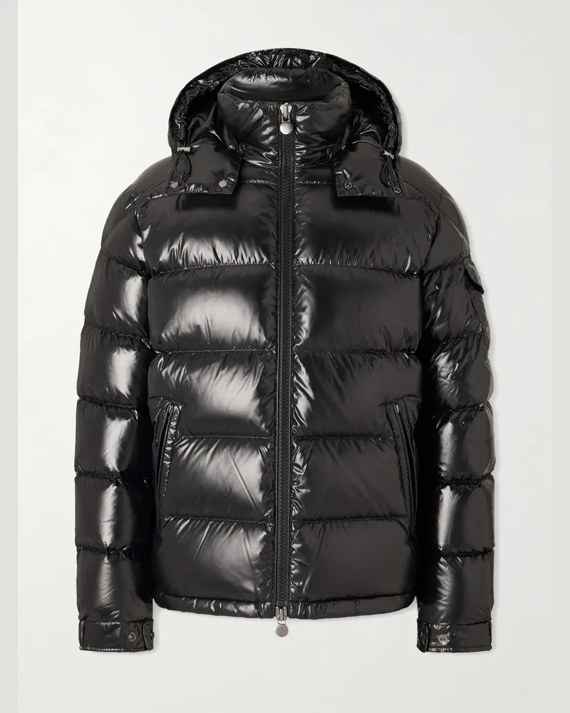 Moncler Maya Hooded Quilted Shell Down Jacket Black