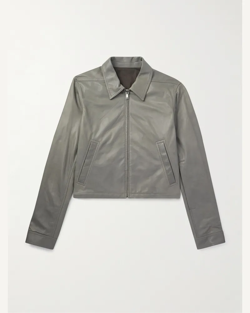 Rick Owens Alice Brad schmal geschnittene Jacke aus gewachstem Leder Grau