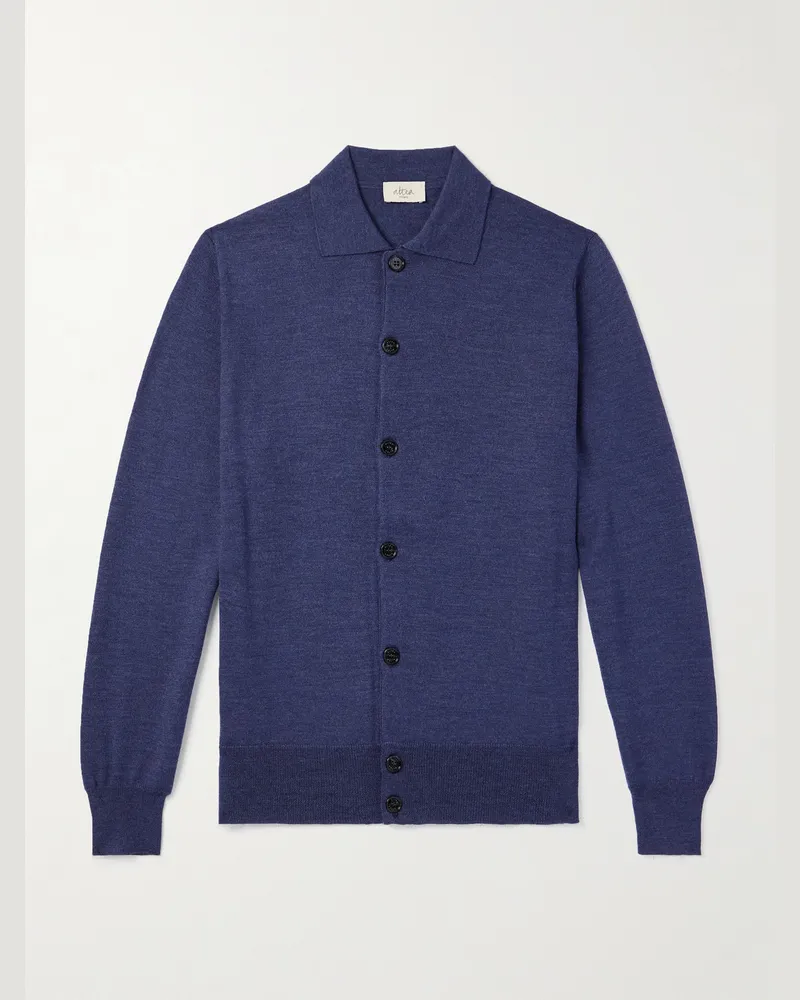Altea Schmal geschnittener Cardigan aus Wolle Blau