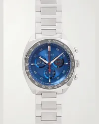 Gucci Interlocking Chronograph 41 mm Uhr aus Edelstahl Blau