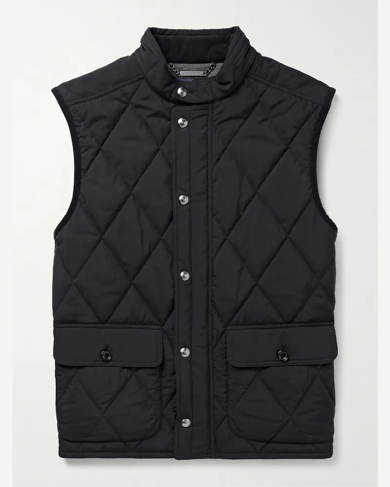 Ralph Lauren Carleton schmal geschnittene Daunenweste aus gestepptem Shell Blau