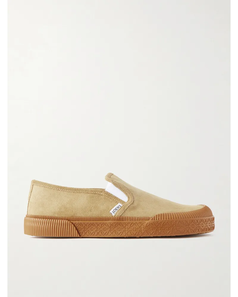 Loewe Paula‘s Ibiza Terra Vulca Slip-ons aus Veloursleder Neutral