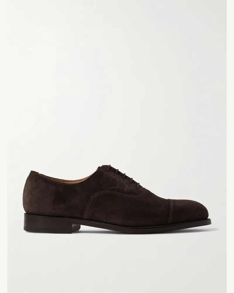 Grenson  Cambridge Suede Oxford Shoes Brown