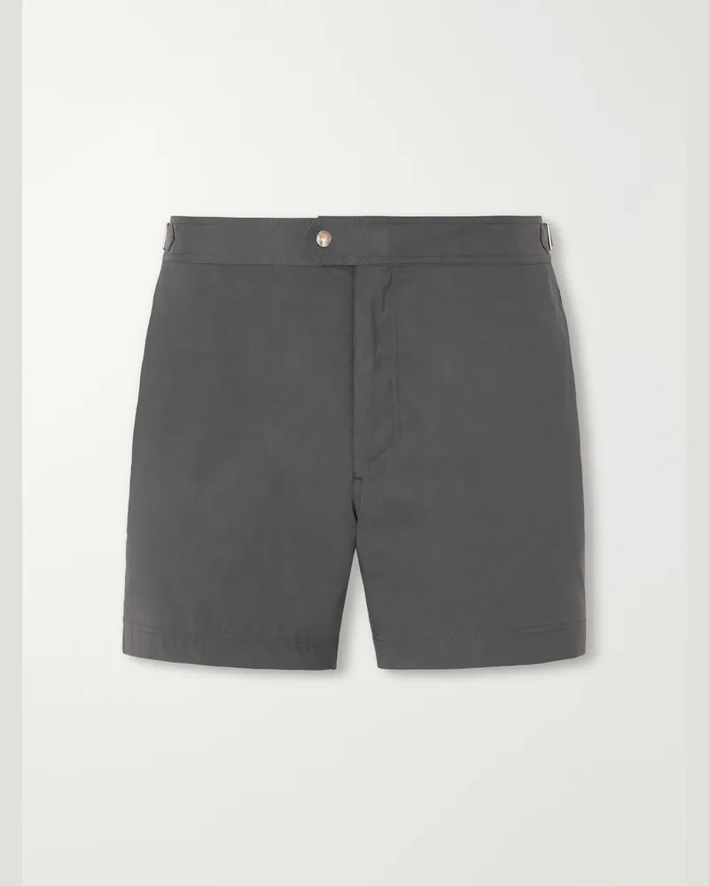 Tom Ford Straight-Leg Mid-Length Swim Shorts Gray