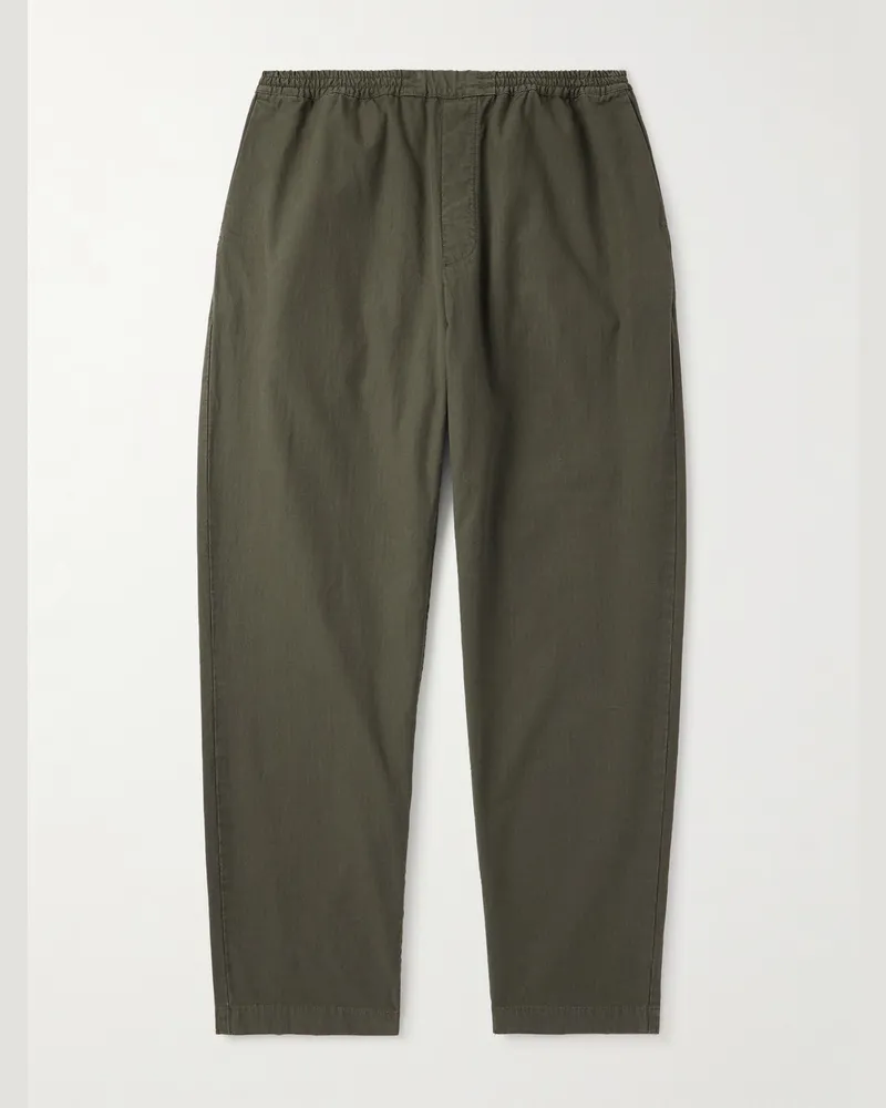 A Kind Of Guise Banasa gerade geschnittene Hose aus Baumwoll-Ripstop Grün