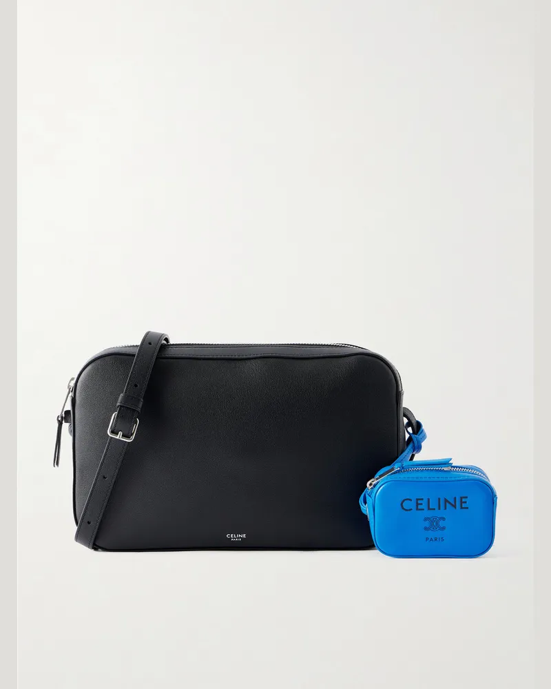 Celine Leather Messenger Bag Black