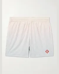 Casablanca Paris Gerade geschnittene Shorts aus lasergeschnittenem Taft mit Farbverlauf und Logoapplikation Mehrfarbig