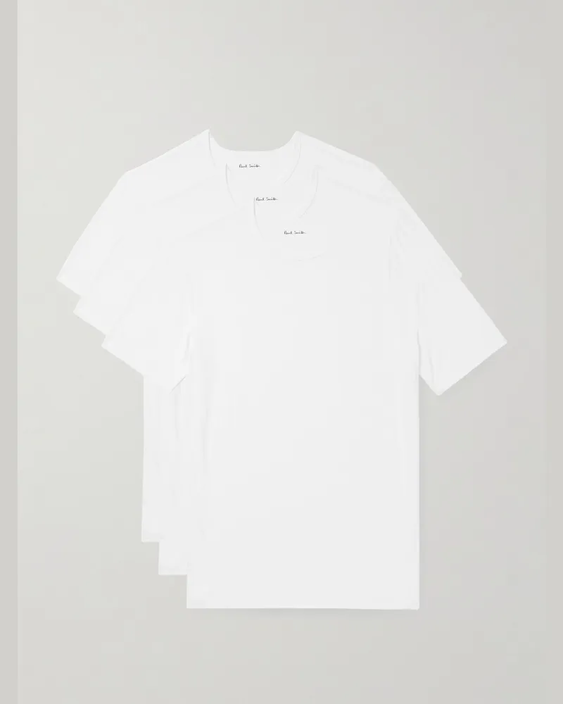 Paul Smith Three-Pack Stretch Modal-Jersey T-Shirt White