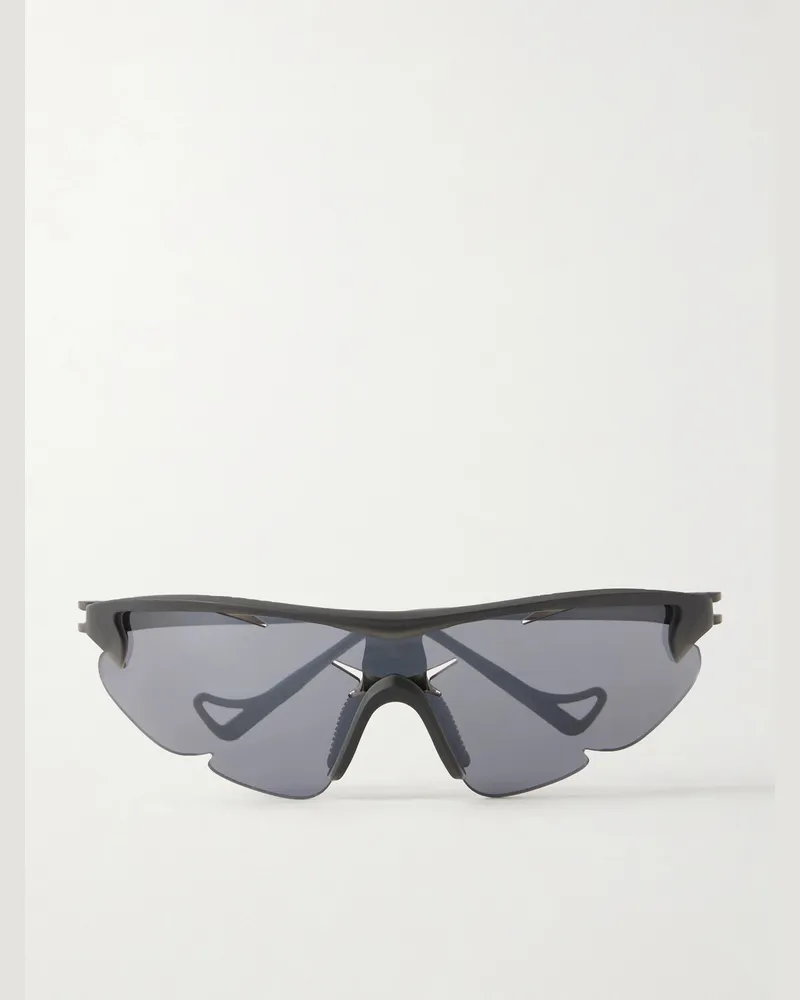 District Vision POST ARCHIVE FACTION Junya Racer Sonnenbrille mit D-Rahmen aus Polycarbonat und Titan Grau