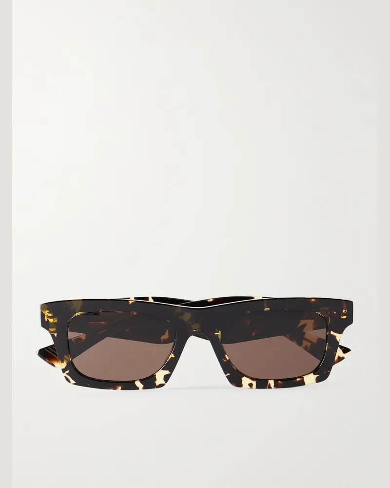 Bottega Veneta New Entry Square-Frame Tortoiseshell Recycled-Acetate Sunglasses Tortoiseshell