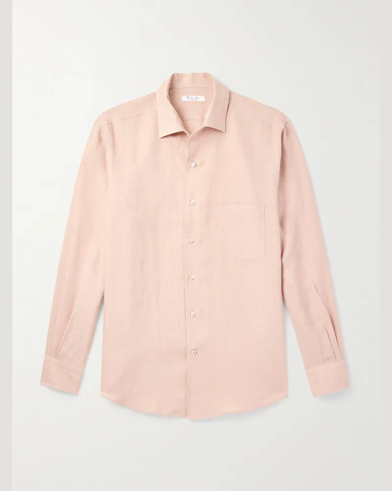 Loro Piana André Hemd aus Leinen Pink