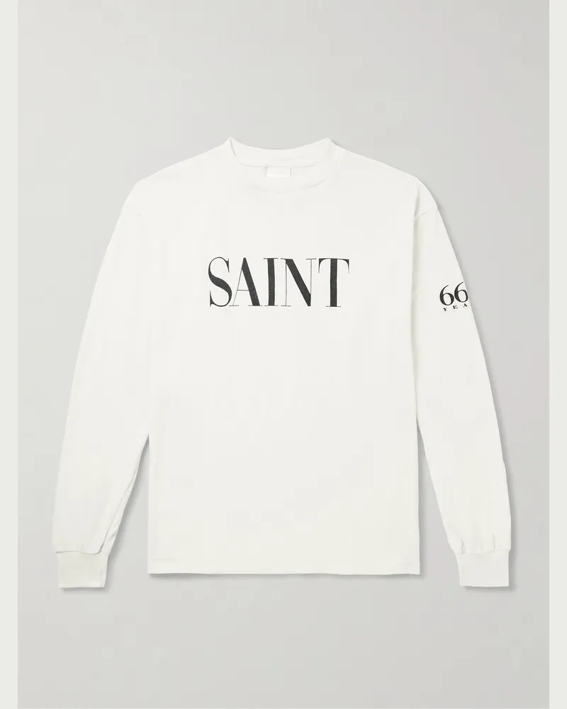 SAINT MXXXXXX Oberteil aus Baumwoll-Jersey mit Logoprint Weiß