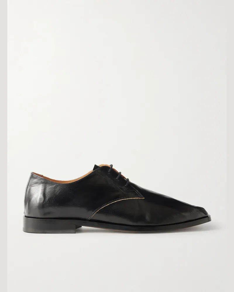 Our Legacy Collapsing Consultant Leather Derby Shoes Black