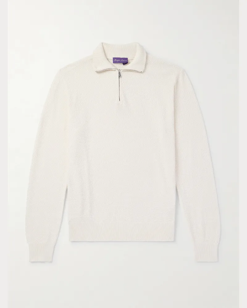 Ralph Lauren Troyer aus einer Maulbeerseiden-Baumwollmischung Neutral