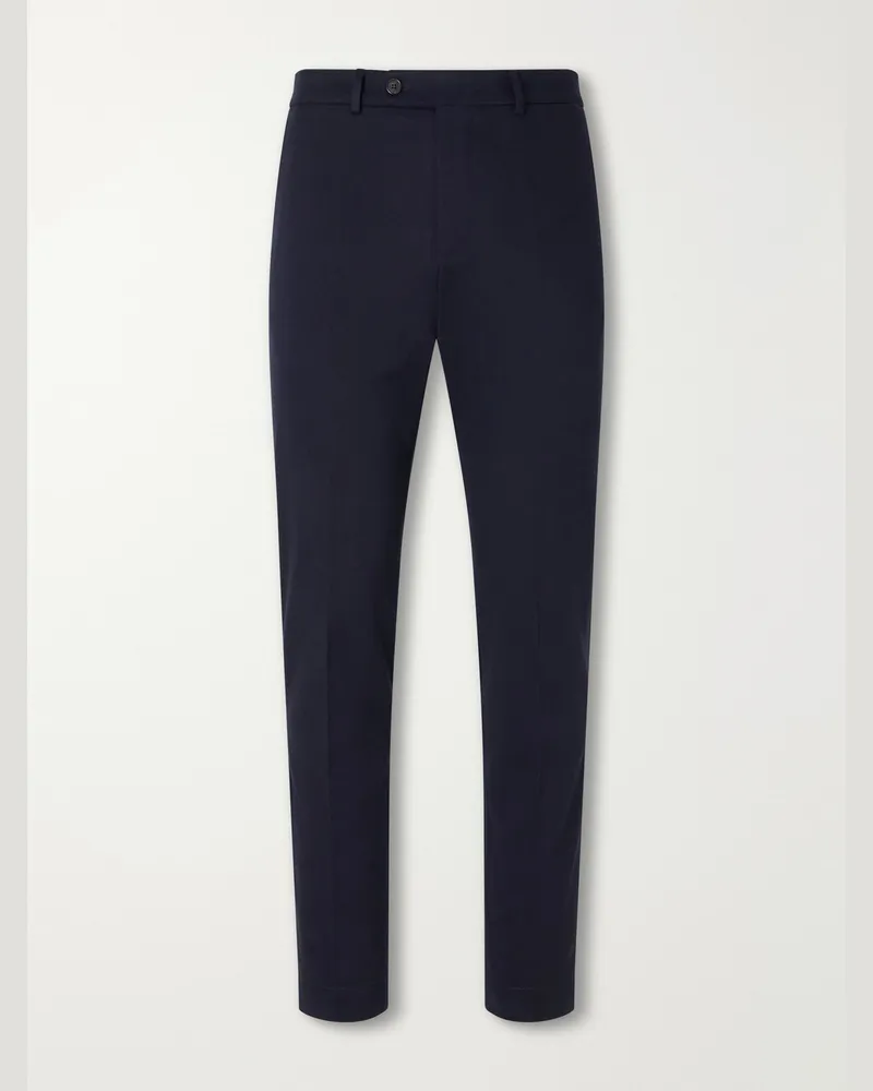 Slowear Incotex Tapered Cotton-Blend Twill Trousers Blue