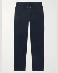 Folk Schmal zulaufende Hose aus Baumwoll-Twill mit Kordelzugbund Blau